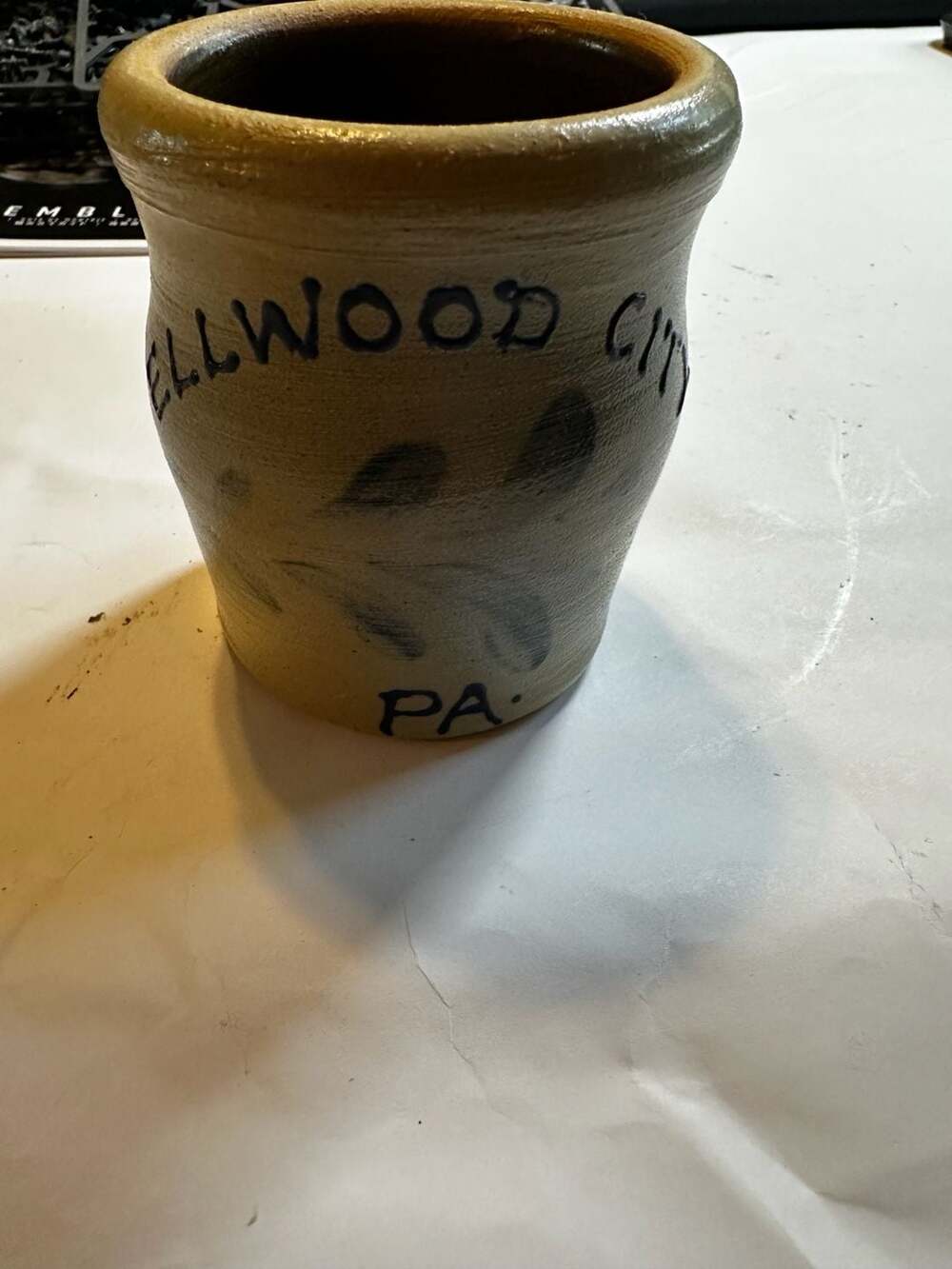 Maple City Pottery Hand Made Stoneware Crock - Ellwood City, PA